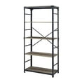 thumbnail image 5 of Walker Edison Finley Urban Industrial Angle Iron X Back Bookshelf, 64 Inch, Grey Wash, 5 of 8