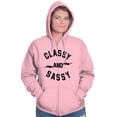 thumbnail image 3 of Classy and Sassy Attitude Quote Zip Hoodie Sweatshirt Women Brisco Brands 3X, 3 of 6