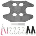 thumbnail image 3 of Pets Grooming Breathable Mesh Hammock Clipper Files Hanging Straps Set for Medium Animal Nail Clip Trimming Restraint Bag Kit Grey L, 3 of 8