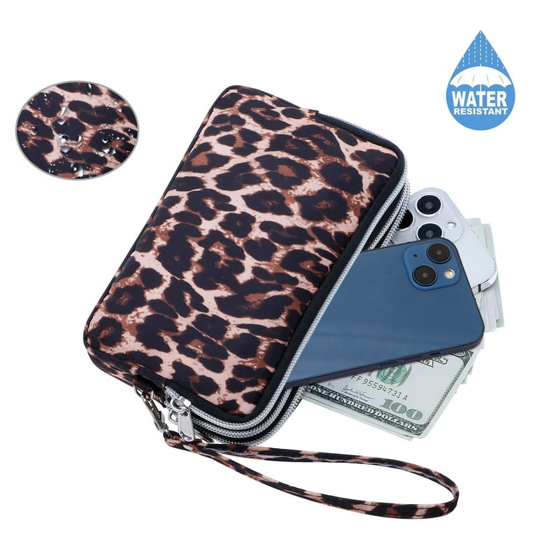 HAWEE Women's Wristlet Wallet, Leopard Print Polyester photo 6