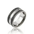 thumbnail image 6 of K-KED Mystic Viking Runes Wedding Band Unisex Stainless Steel Cable Chain Spinner Ring-8-Black, 6 of 7