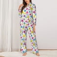 thumbnail image 2 of Sikiie Doodle Fruits Women's Long-Sleeve Shirt and Full-Length Bottom Pajama Set (s-xxl)-Large, 2 of 7