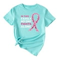 thumbnail image 3 of TINZ T-Shirt Imprimé Cancer pour Femmes, Manches Courtes, Manches Longues, Col Rond, 3 of 3