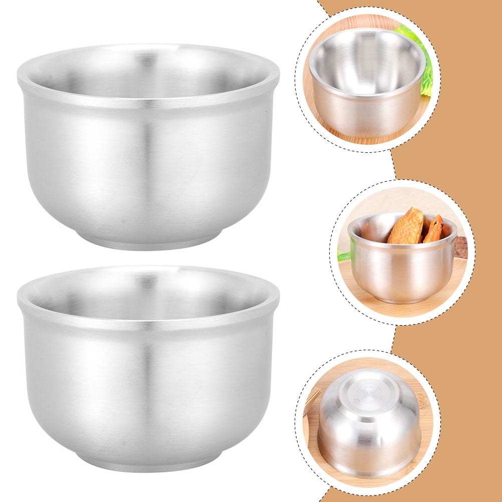 KHBUAB Household Ramen Bowl Heat-Resistant 304 Stainless Steel 2Pcs