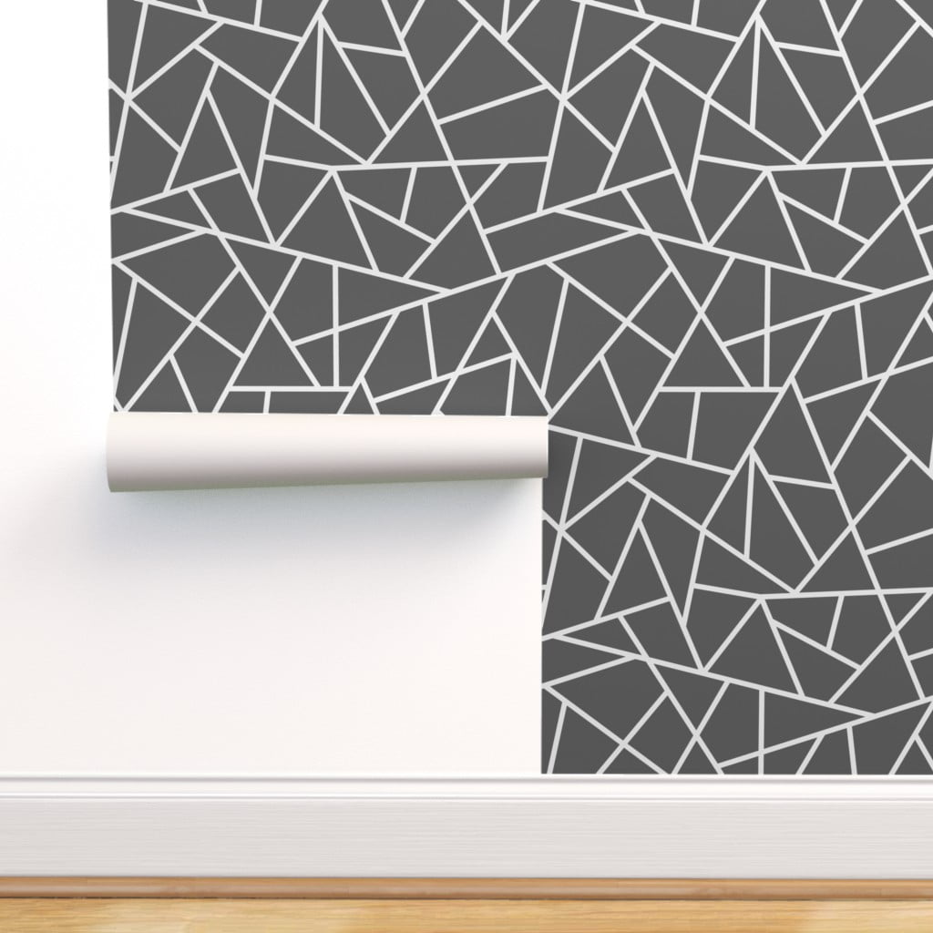 Peel & Stick Wallpaper 3ft x 2ft - Abstract Geometric Grey Cloud