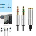 thumbnail image 3 of Cable de sonido Splitter Cable Auxiliar AUX Cable de sonido Estéreo 0. Adaptador de División de Auriculares, para Micrófono Computadora Portátil Portá Gris Yotijar Adaptador divisor, 3 of 5