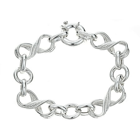 Pori Jewelers Sterling Silver Infinity & Twisted Circle Chain Bracelet