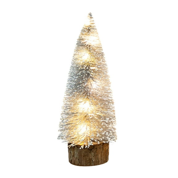PEIBang LED Mini Christmas Tree Silver with Lights,Battery Powered Desktop Decor for Home Office Holiday Decoration
