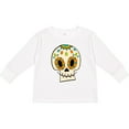 thumbnail image 3 of Inktastic Smiling Sugar Skull for Day of the Dead Boys or Girls Long Sleeve Toddler T-Shirt, 3 of 5