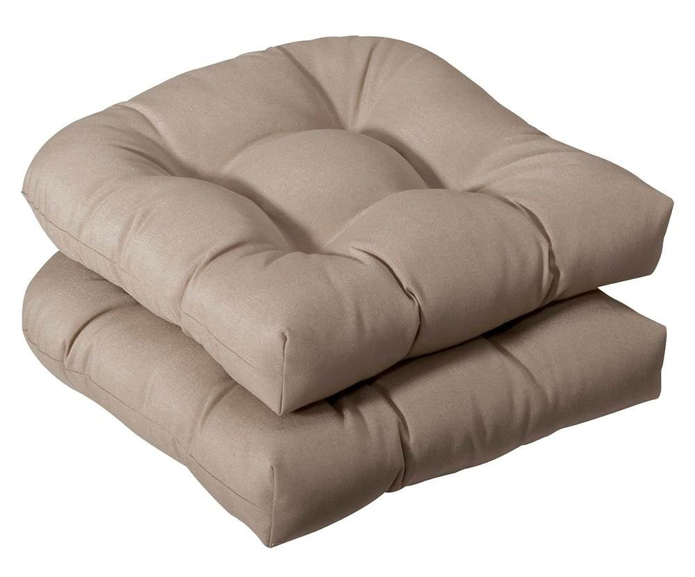 Pillow Perfect Outdoor/ Indoor Solar Linen Wicker Seat Cushion (Set of