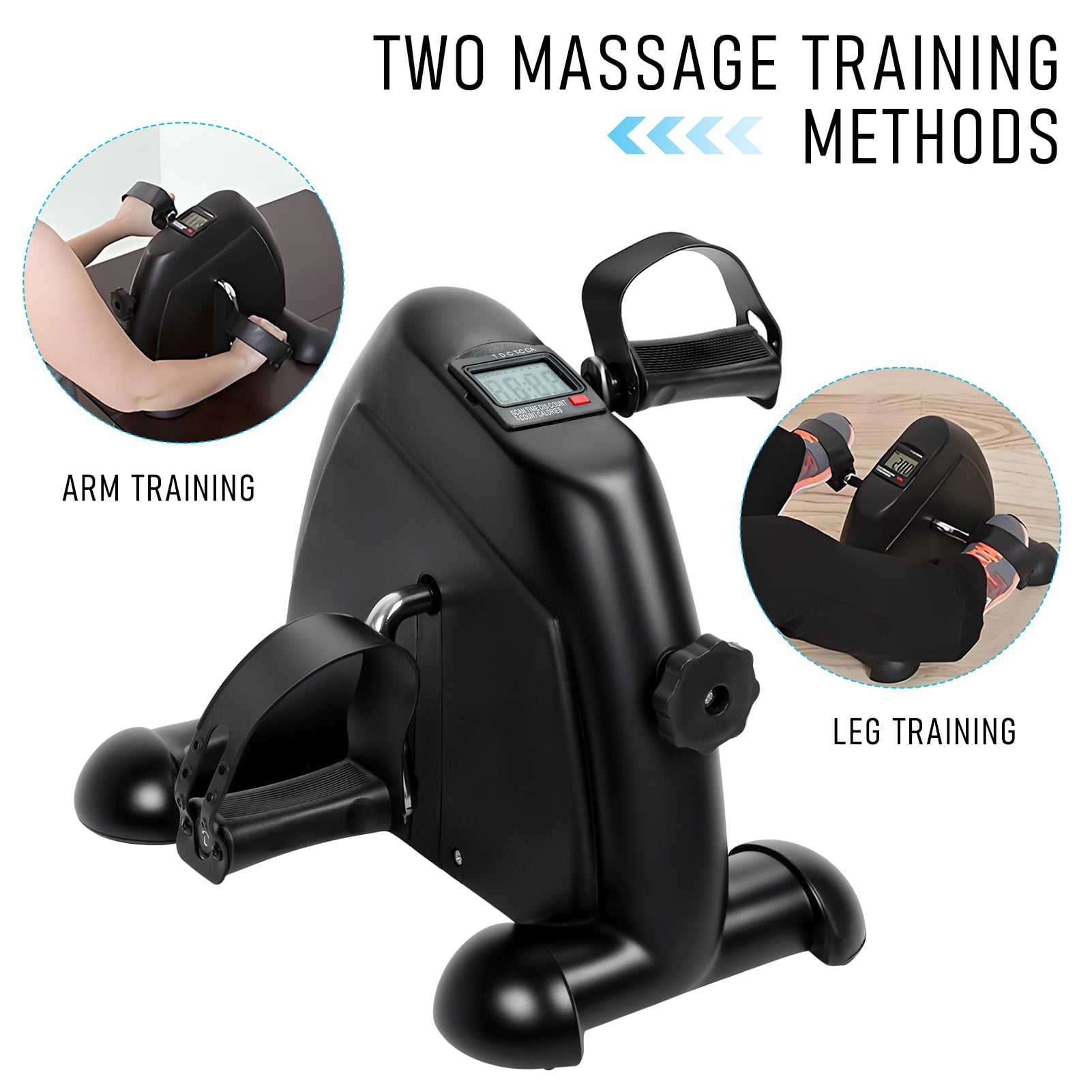 WETLA Elderly Pedal Exerciser Bike,with Digital LCD Display Resistance,Easy Assembly 100kg Load Capacity Desk Pedal Bike,Home Pedal Exercise Bike Arm Leg Peddler Machine