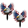 thumbnail image 2 of Yardvibe 2PC Patriotic Eagle Garden Metal Stakes, 11.81"x8.93" 4th of July 250th Anniversary Welcome Yard Signs USA Outdoor Decor, Garden Stake for Independence Patio Lawn Walkway (F), 2 of 6