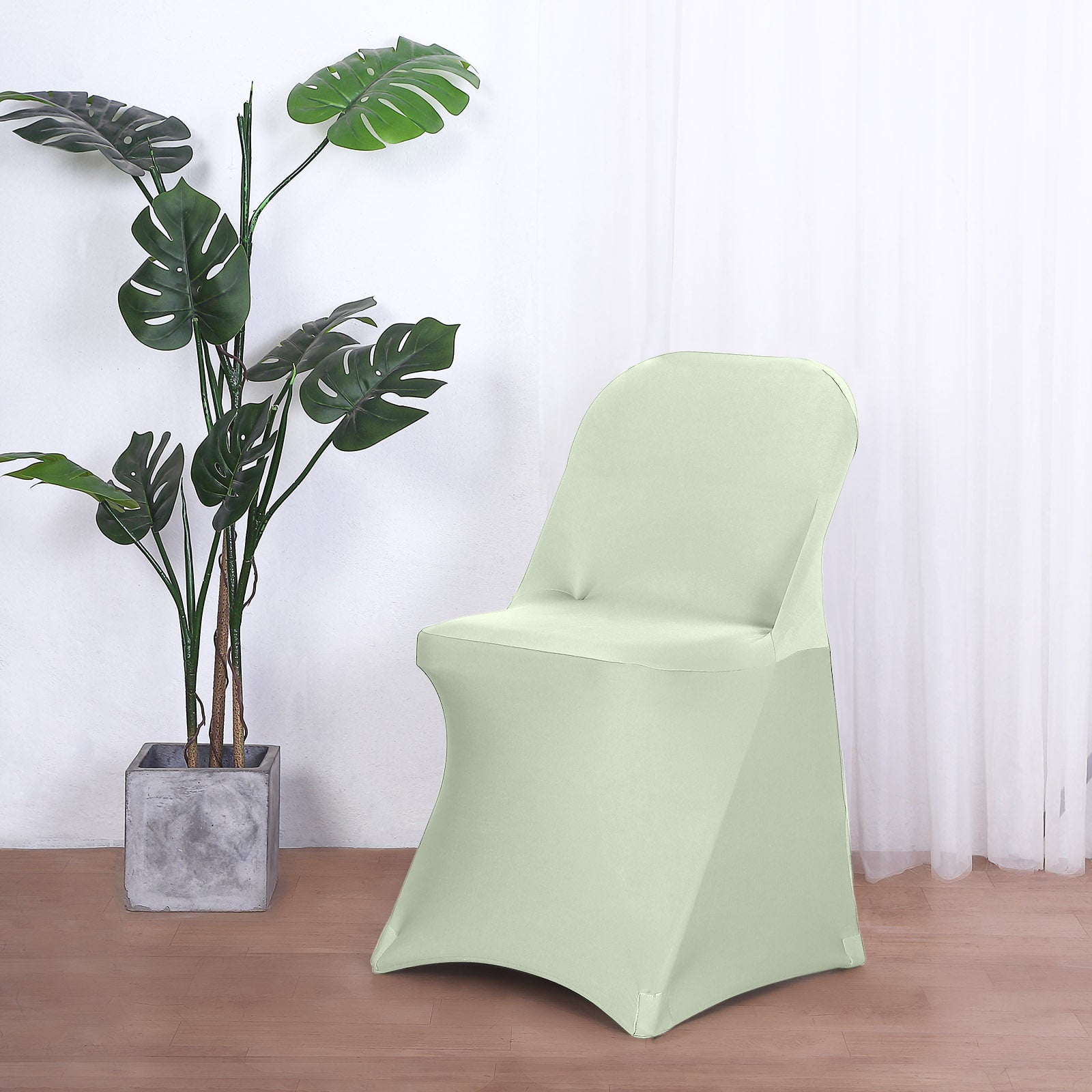Efavormart Sage Green Spandex Stretch Fitted Folding Chair Cover - 160 ...