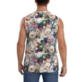 thumbnail image 4 of Xecao Colorful Flowers Print Men's Tank Top: Sleek Sleeveless Tee for Casual Sports and Beach Occasions-Large, 4 of 7