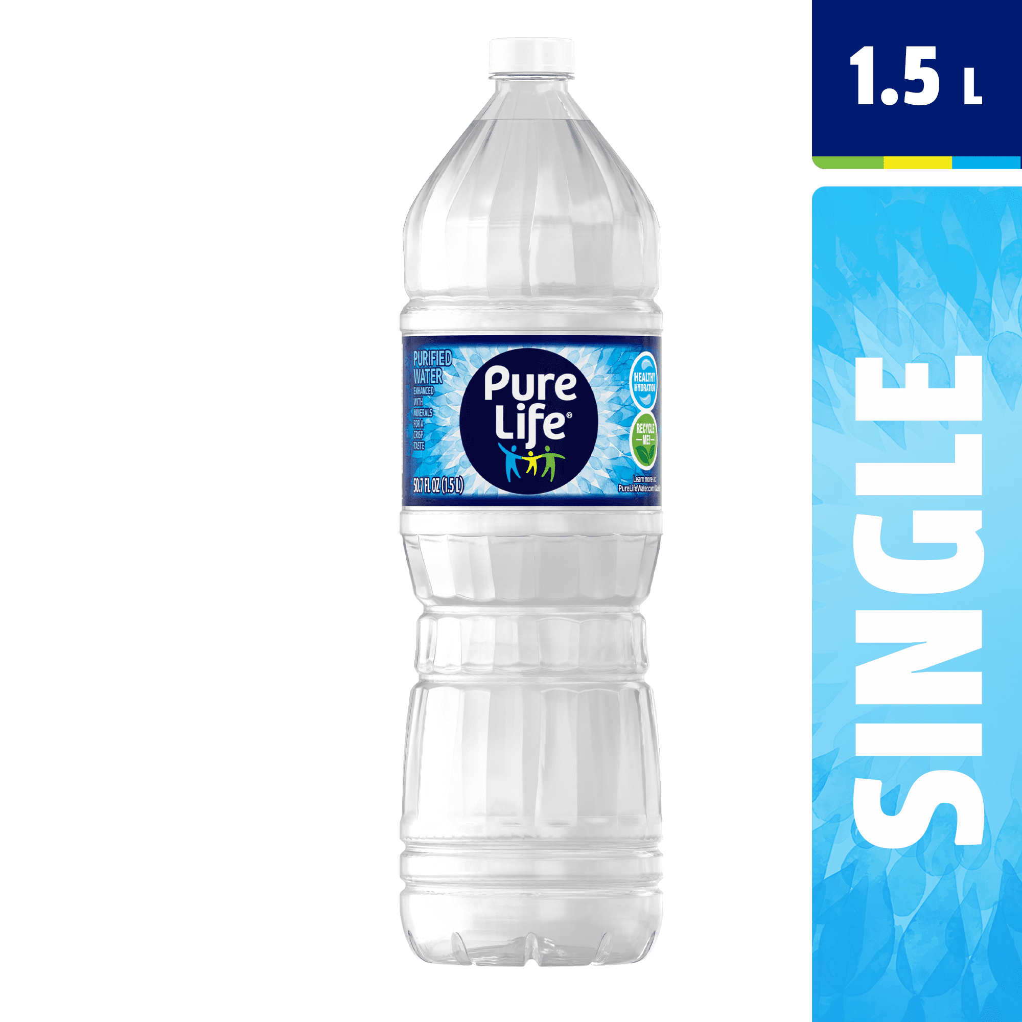 Pure Life Purified Water, 1.5-Liter, Plastic Bottled Water (Single)
