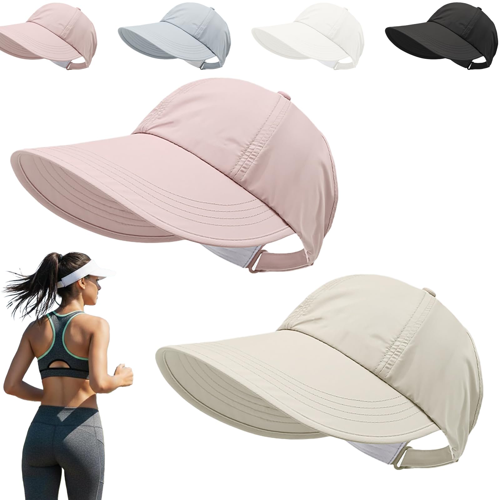 UPF Sun Protection Baseball Hat, Lightweight Wide Brim Outdoor Hat with Quick-Dry Waterproof Fabric, Adjustable Velcro Closure for Men Women