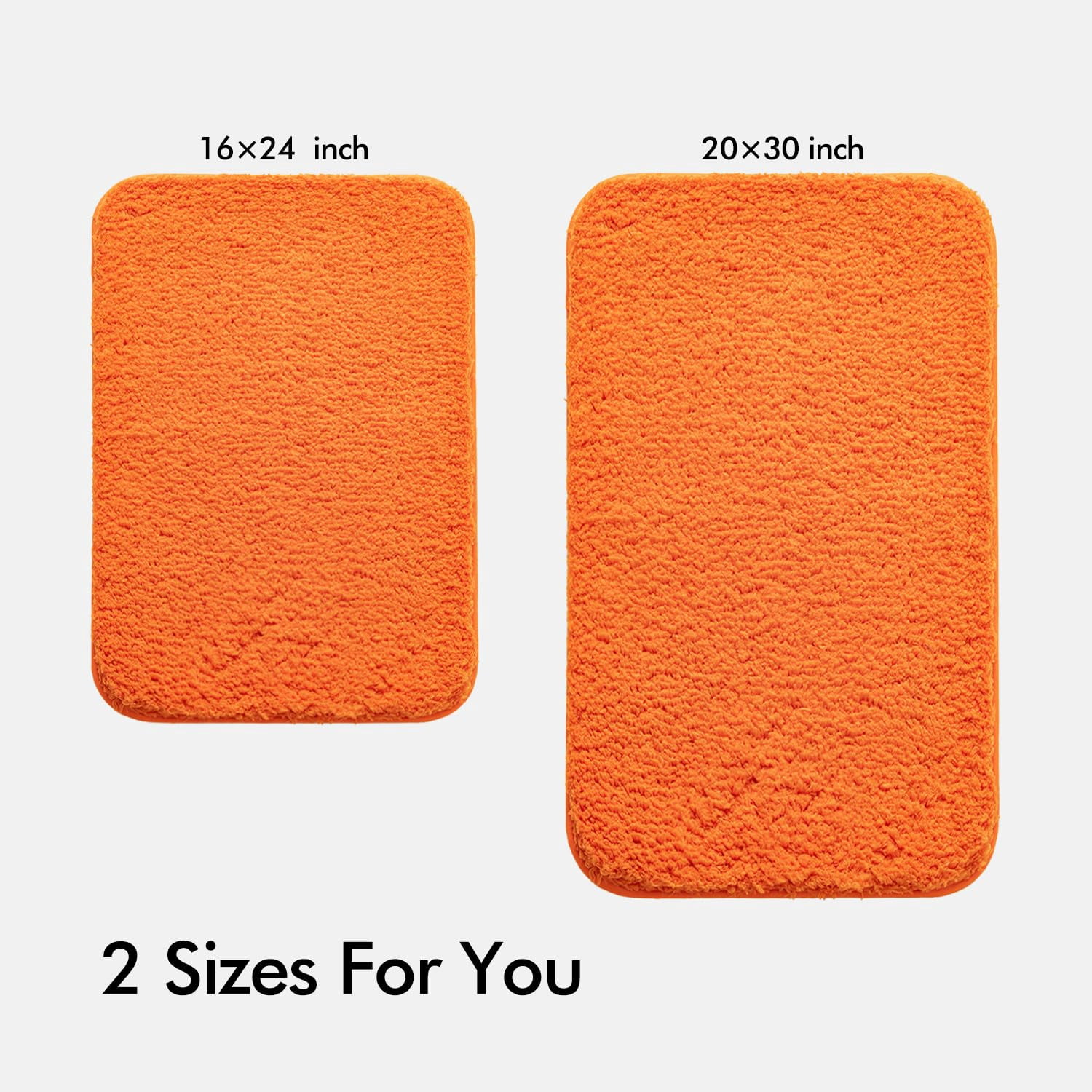 Blue Bathroom Rugs Set 2 Piece Soft Absorbent Microfiber Bath Mat Non Slip Quick Dry Machine Washable Plush Shaggy Mats for Tub Shower Floor 16x24 inches
