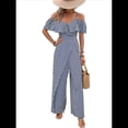 thumbnail image 1 of Plisados A Rayas para Mujer, Elegantes, de Verano, con Tirantes y Pantalones de Pierna , . Azul Marino M, 1 of 7