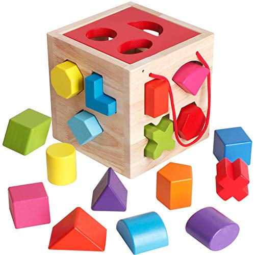 GEMEM Shape Sorter Toy My First Wooden 12 Building Blocks Geometry Learning Matching Sorting Gifts Didactic Classic Toys for Toddlers Baby Kids 2 3 Years Old GEMEM Shape Sorter Toy My First Wooden 12 Building Blocks Geometry Learning Matching Sorting Gifts Didactic Classic Toys for Toddlers Baby Kids 2 3 Years Old