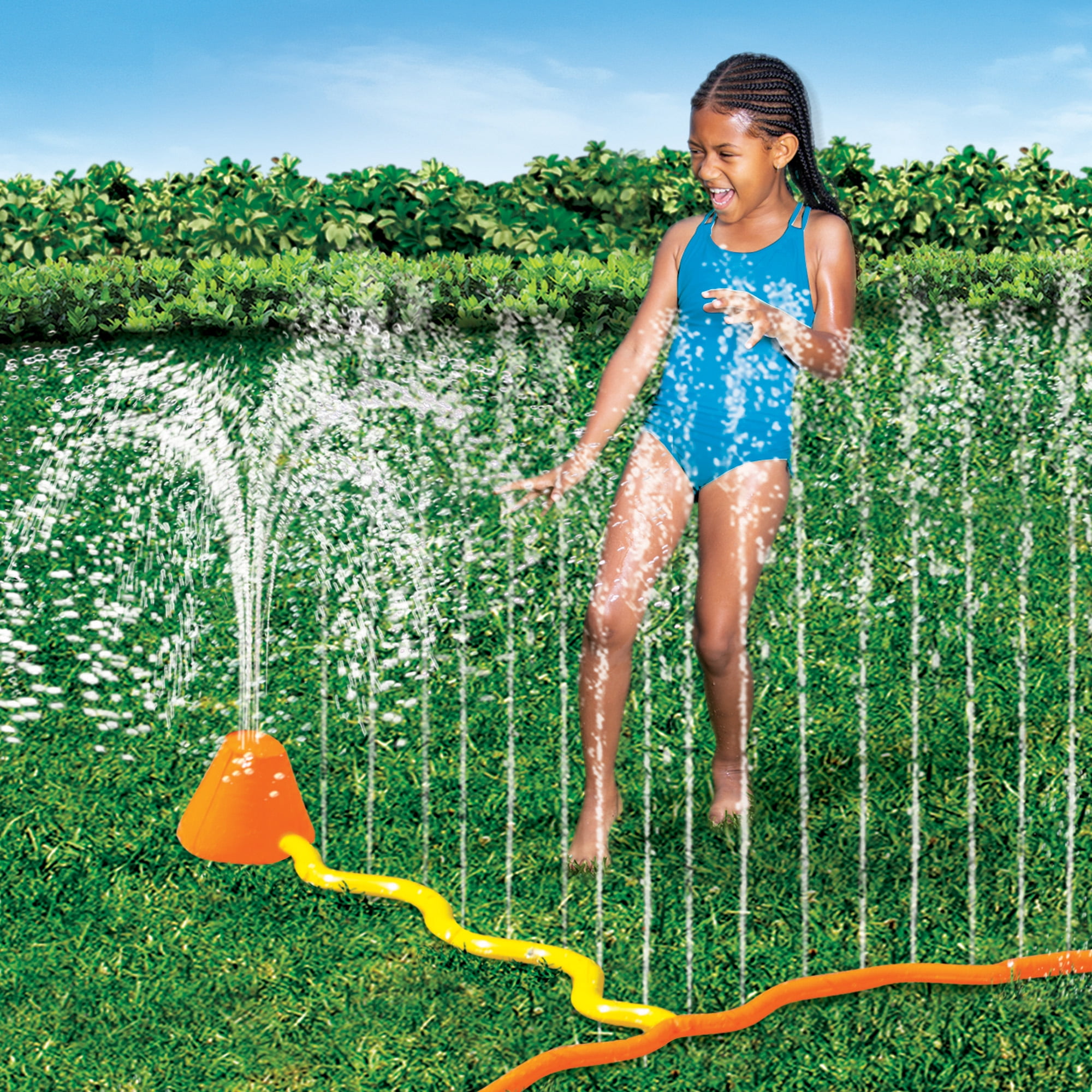 Banzai Splash Sprinkler Water Park 11ft Long Outdoor Family Summer Fun Activity, Ages 3+