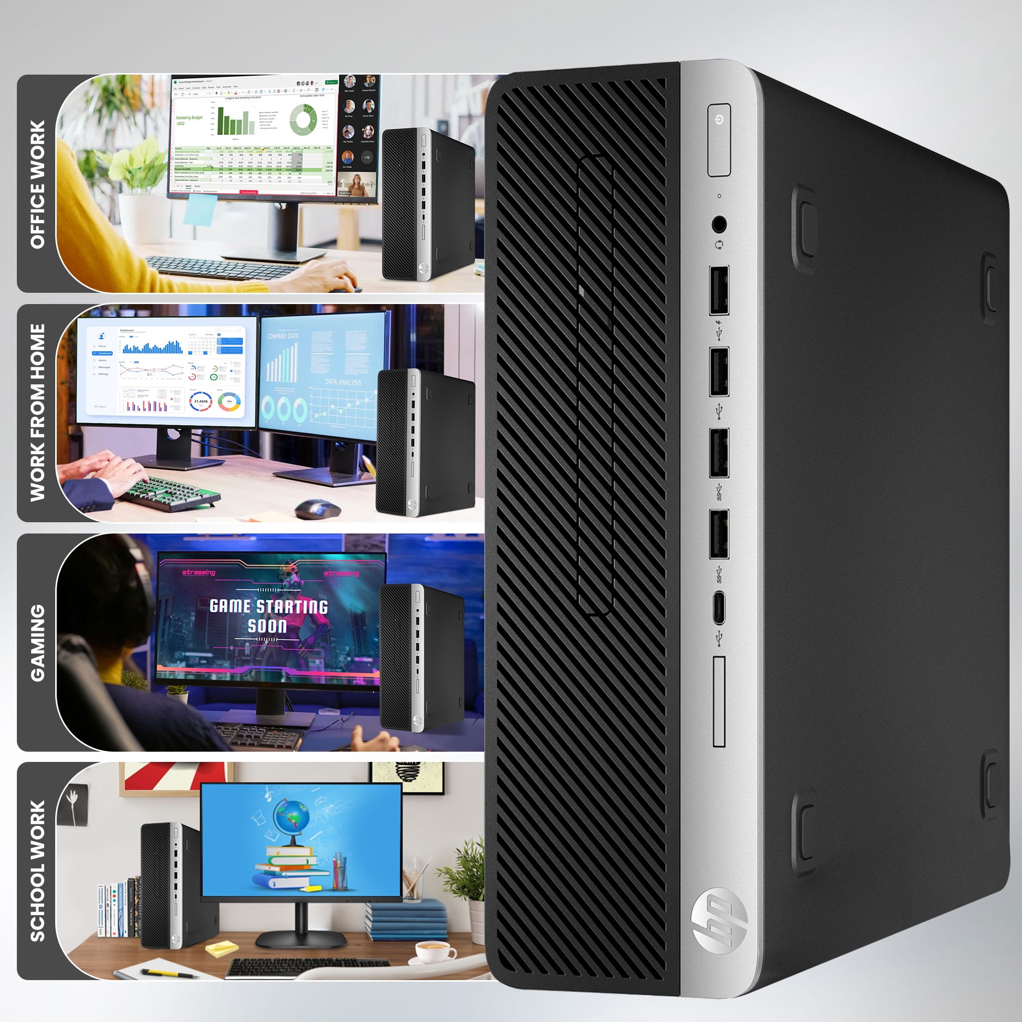 Restored HP G5 SFF Gaming Desktop Computer PC Intel Hexa Core i5