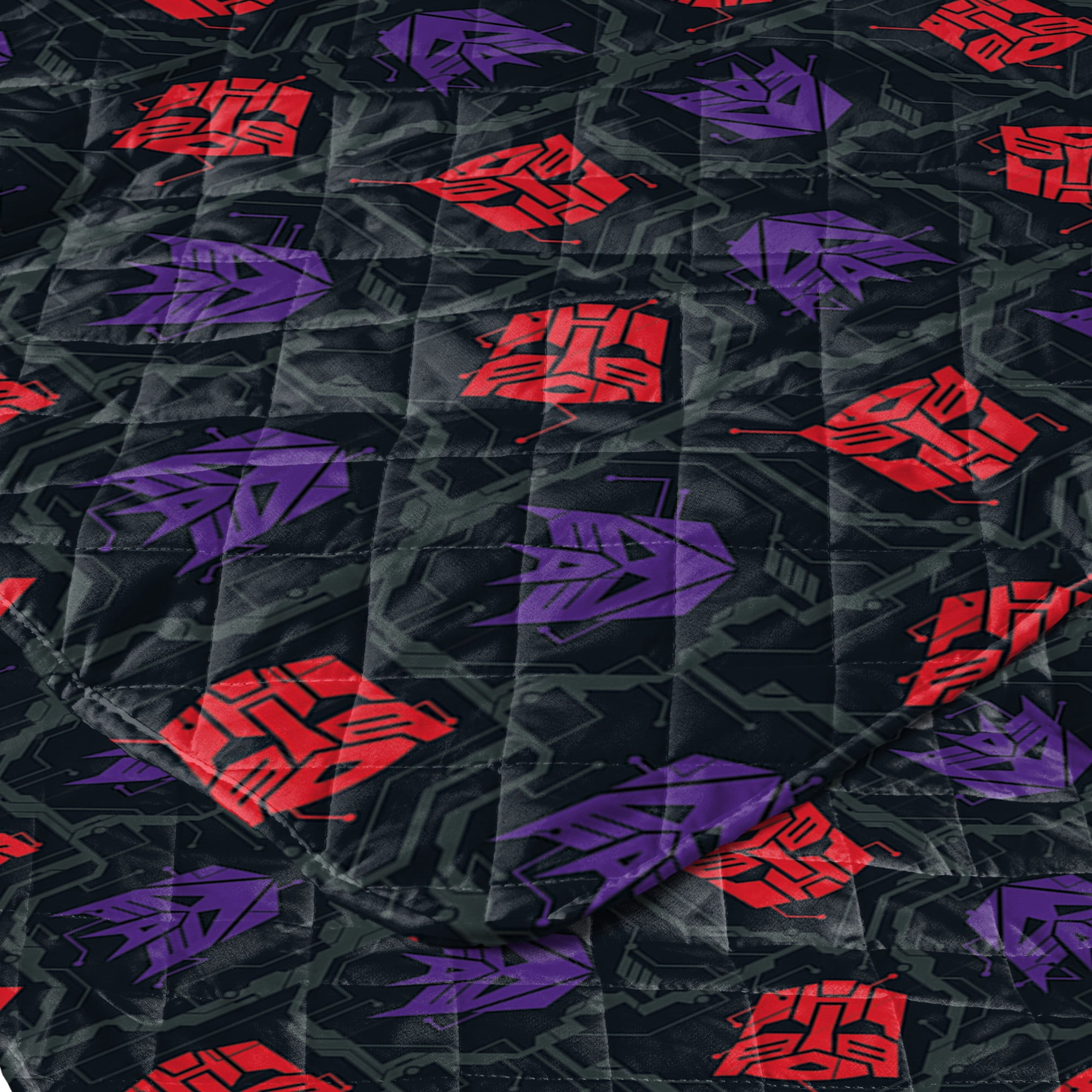 Transformers Autobots Verus Decepticons Quilted Throw Blanket 60x80 inches, Kids Character Bedding