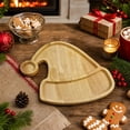 thumbnail image 7 of Santa Hat Shaped Wooden Serving Platter Board, Rustic Charcuterie Platter for Christmas Parties, Cheese Fruit Tray, Farmhouse Cutting Board for Holiday Table, 7 of 7
