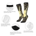 thumbnail image 3 of Xecao Gold Spider On The Web Pattern Adult Stockings with Color-Block Design and 3D Print, Breathable Comfortable Hosiery for Daily Wear and Sports, 3 of 6