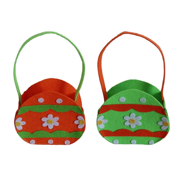 Reusable Gift Bags with Handles 2Pcs Cute Easter Cloth Basket Candy Bucket