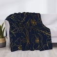 thumbnail image 4 of Salouo Copper-Gold Gloss Outline Flower Print Throw Blanket Gifts for Women Men Soft Flannel Blanket for Home Living Room Decor Bedroom Blanket Gifts for Mom Dad -80"x60", 4 of 7