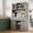 Washed Grey, variant on Homhougo Farmhouse Coffee Bar Cabinet with Storage,72" Tall Buffet Cabinet with Sliding Barn Door and 3 Drawers,Liquor Cabinet with 9 Wine & Glasses Rack,Pantry Cabinet for Kitchen,Dining Room,Grey