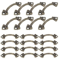 BESTYASH 48Pcs Rustic Dark Brown Cabinet Pull Handles Alloy Vintage Style Hardware for Furniture Drawers and Doors
