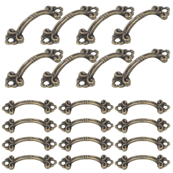 BESTYASH 48Pcs Rustic Dark Brown Cabinet Pull Handles Alloy Vintage Style Hardware for Furniture Drawers and Doors