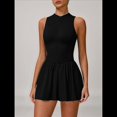 thumbnail image 4 of Vestido de Golf y Tenis para Mujer con Sujetador Incorporado, Pantalones Cortos con Cremallera, Corte Entallado, Falda Deportiva con Bolsillos Negro M, 4 of 10