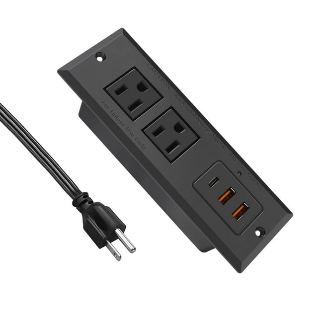 4 LEAF Regleta Multicontacto Escritorio USB C 20W PD Carga Rápida, Tira de Alimentación Empotrable T