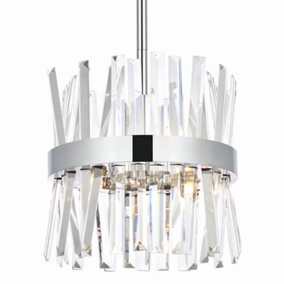 Serephina 12 inch crystal round pendant light in chrome
