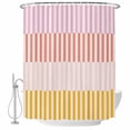 thumbnail image 2 of Colorful Stripe Waterproof Fabric Shower Curtain,Modern Pink Red Yellow Vertical Striped Waterproof Fabric Shower Curtain for Bathroom Curtains Bathtubs Shower Curtains with 12 Hooks Stall 48x72in, 2 of 8