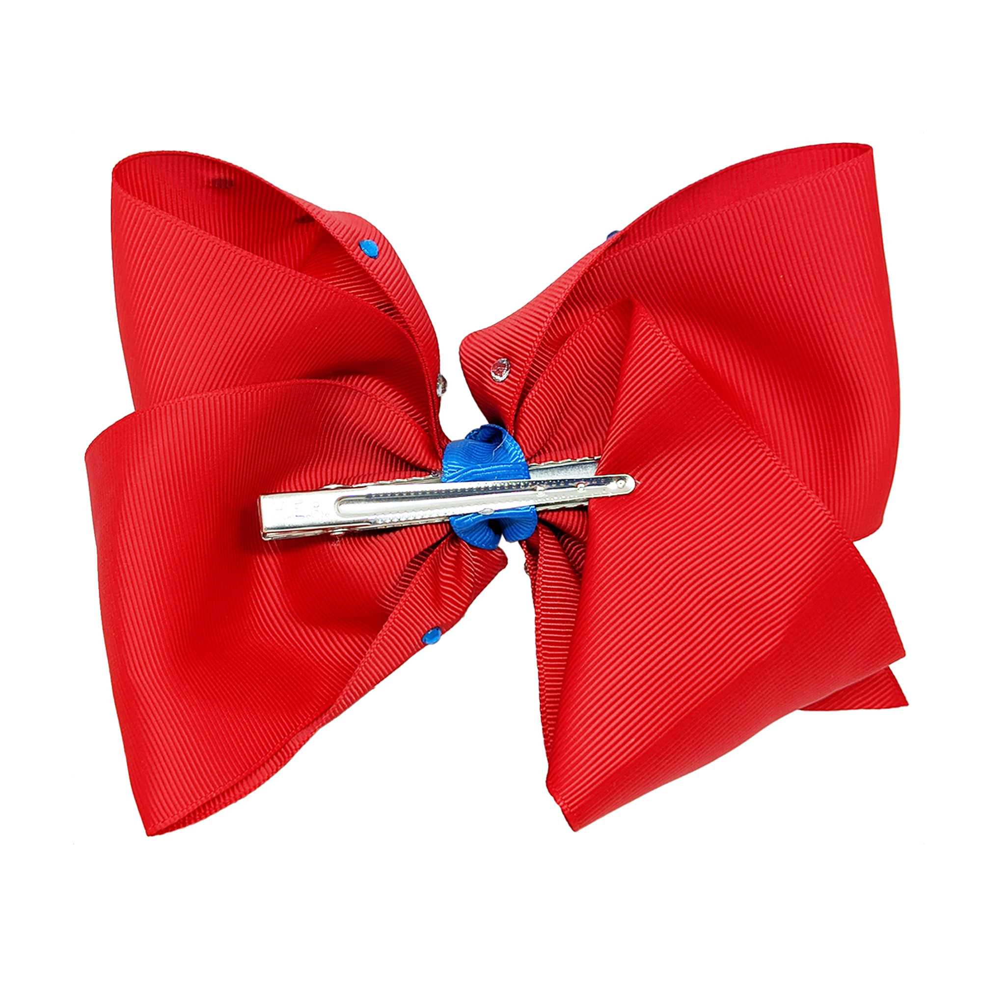 Jo Jo Siwa Bow in Classic Red with Clear and Blue Stones