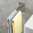 thumbnail image 4 of Toallero de pared de estilo contemporáneo, acero inoxidable de primera calidad SUS 304, resistente a la oxidación, autoadhesivo, fácil de instalar para baño, cocina, pared, diseño cuadrado, 40 cm,, 4 of 6
