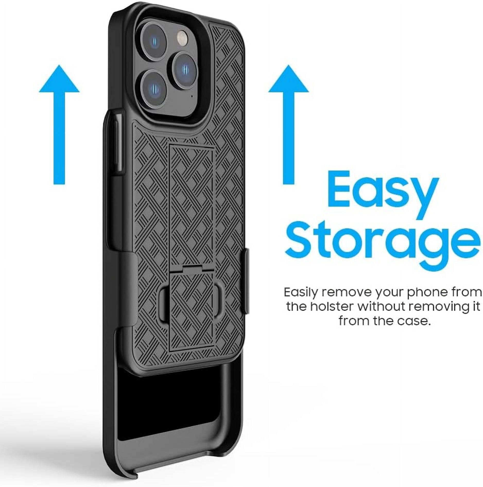 Case Belt Clip & Home Charger for iPhone 15 Pro - Holster Swivel Cover Kickstand and 18W Fast 6ft USB Cable Type-C Turbo Charge P3O for iPhone 15 Pro (6.1")