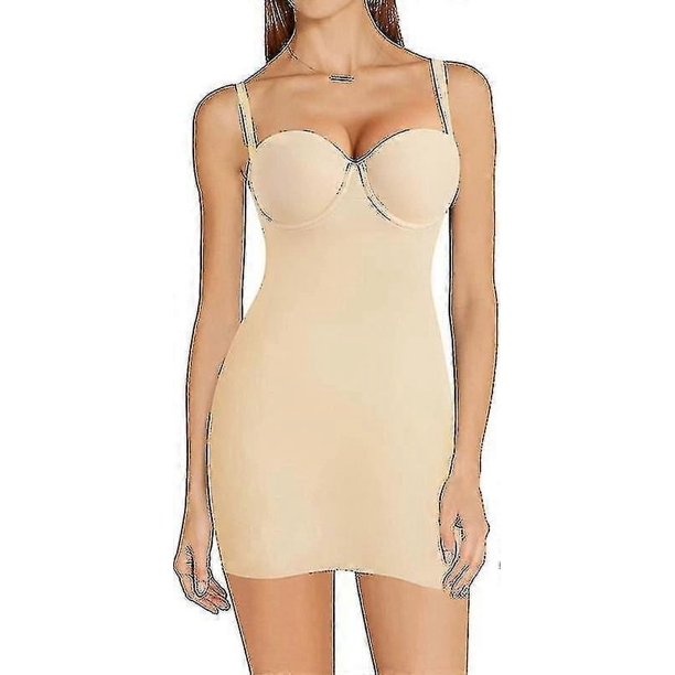 Vestido de mujer, lencería moldeadora, body con sujetador incorporado, espalda lisa