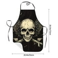 thumbnail image 2 of Pofeuu Gothic Winged Skull Print Aprons with Pockets, Cute Aprons for Kitchen, Cooking, Server, Barber, Chef Apron, 2 of 7