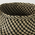 thumbnail image 5 of Mercana Gaia Light/Dark Brown Cross Patterend Belly Seagrass Basket in Set Of 3, 5 of 8
