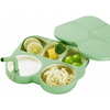 NewWestDivided Plate with Sucker Straw and Lid, Integrated Dining Plate for Babies and Kids, Learning Bowl-Green