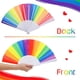 thumbnail image 3 of abanicos de mano arcoíris, abanicos plegables del orgullo gay, papel colorido, accesorios de cosas del orgullo para el mes del orgullo LGBT (arco iris de rayas verticales), 3 of 5