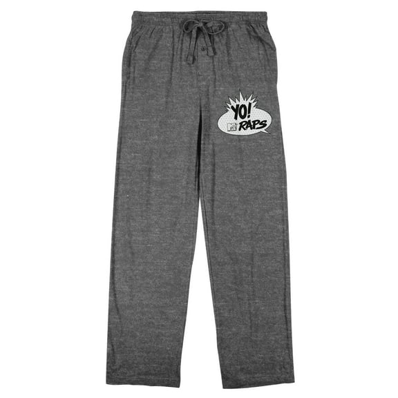 Yo! MTV Raps Logo Men's Heather Gray Sleep Pants-Medium