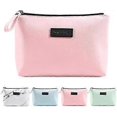thumbnail image 1 of Small Makeup Bag for Purse Travel Makeup Bag with Zipper Pu Leather Makeup Pouch Cosmetic Bags for Women Pink Make Up Bag for Travelling (Pink), 1 of 4