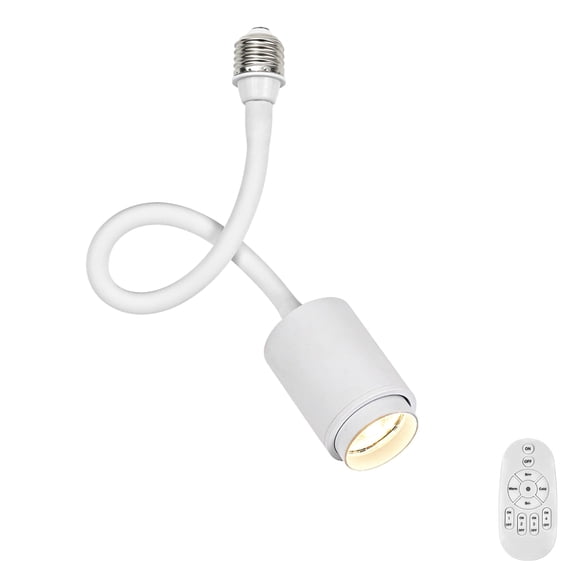 KAYYELAMP 7W Adjustable Spot Light with Flexible Bendable Hose E26 Remote Base Dimmable COB Lamp 15-60° Beam Angle for Wall Painting Loft Lighting