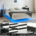 thumbnail image 4 of Faitaliicy Floating Queen Bed Frame With Led Lights Upholstered Platform Bed Frame Modern Full Size Bed Frame Metal King Size Bed Frame With Headboard No Box Spring Needed Easy Assembly, 4 of 8