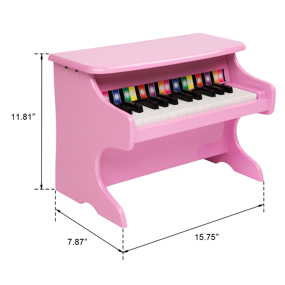 Piano for Toddlers, 25-key Children's Wooden Piano, Electronic Piano Musical Instrument, Pink